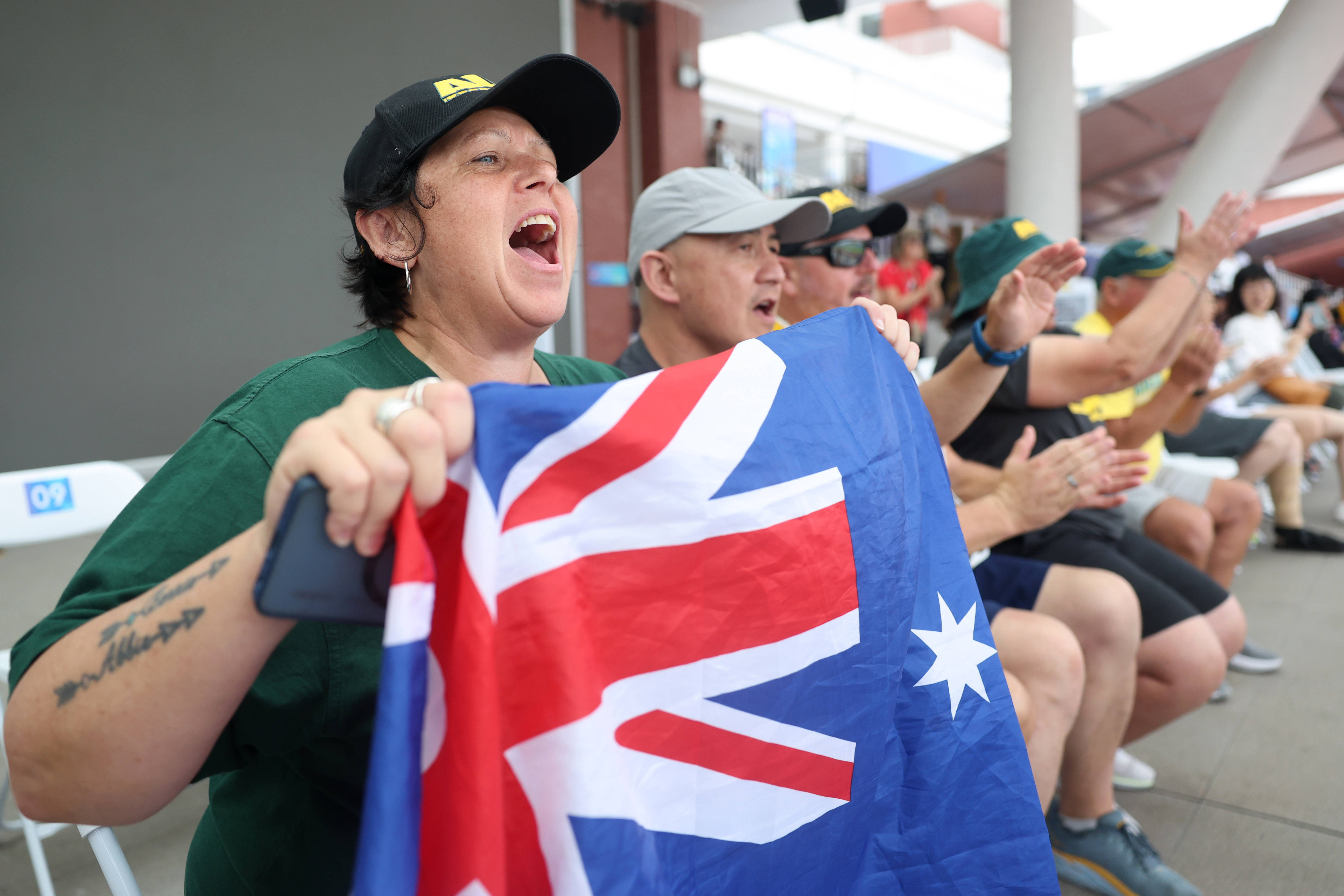 澳大利亚队在比赛中射入精彩进球